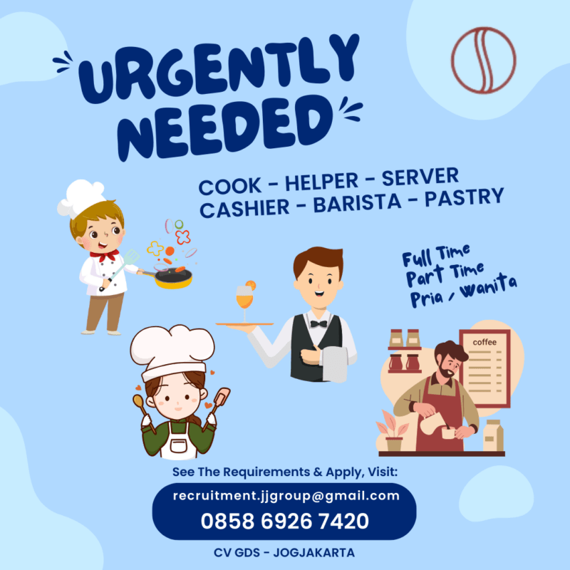 Lowongan Kerja Cook - Cook Helper - Kasir - Server - Barista - Juru ...