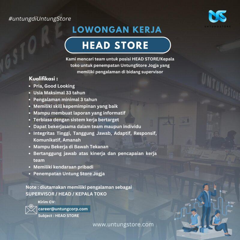 Lowongan Kerja Head Store Admin Sales Online Sales Offline Di Untung Store Lokerjogja Id