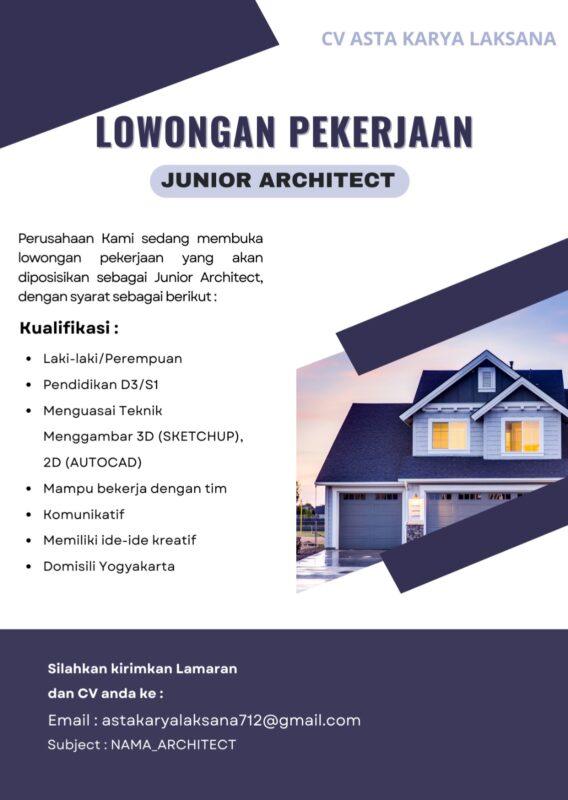 Lowongan Kerja Junior Architect Di Cv Asta Karya Laksana Lokerjogja Id