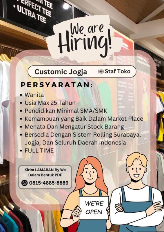 Lowongan Kerja Staff Toko Di Customic Jogja Lokerjogja Id