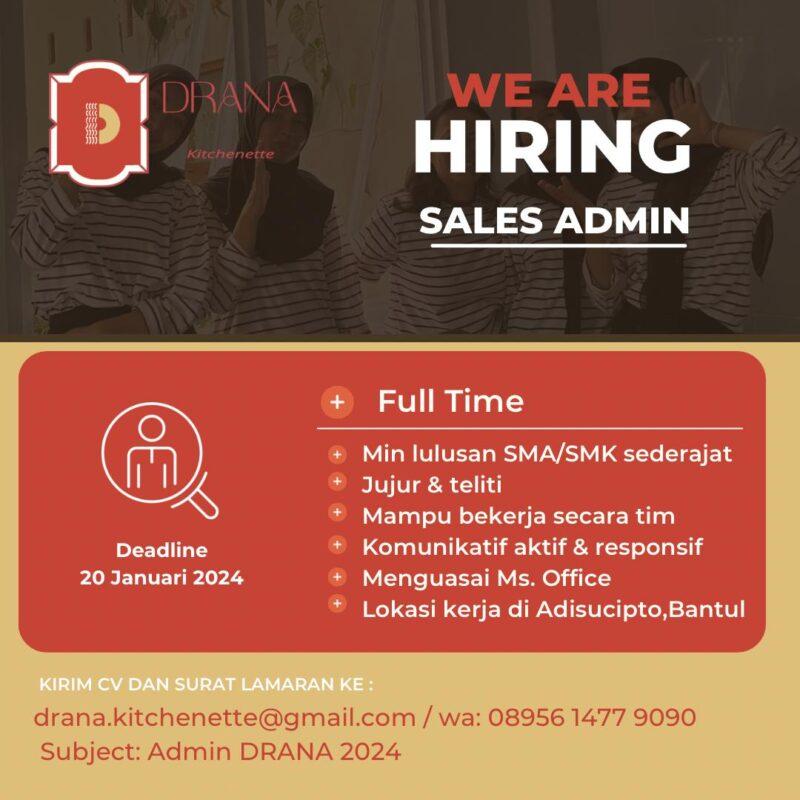 Lowongan Kerja Sales Admin Di Drana Kitchenette Lokerjogja Id