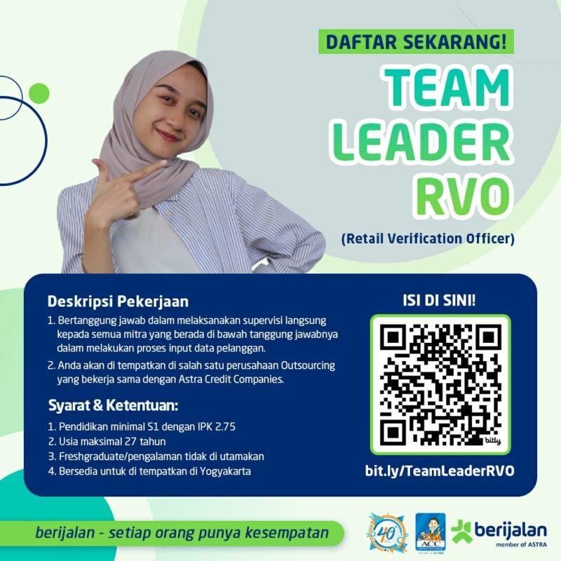 Lowongan Kerja Team Leader Rvo Telephony Promotion Agent Desk