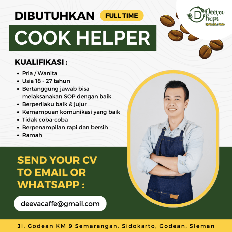 Lowongan Kerja Cook Helper Di Deeva Kopi Lokerjogja Id