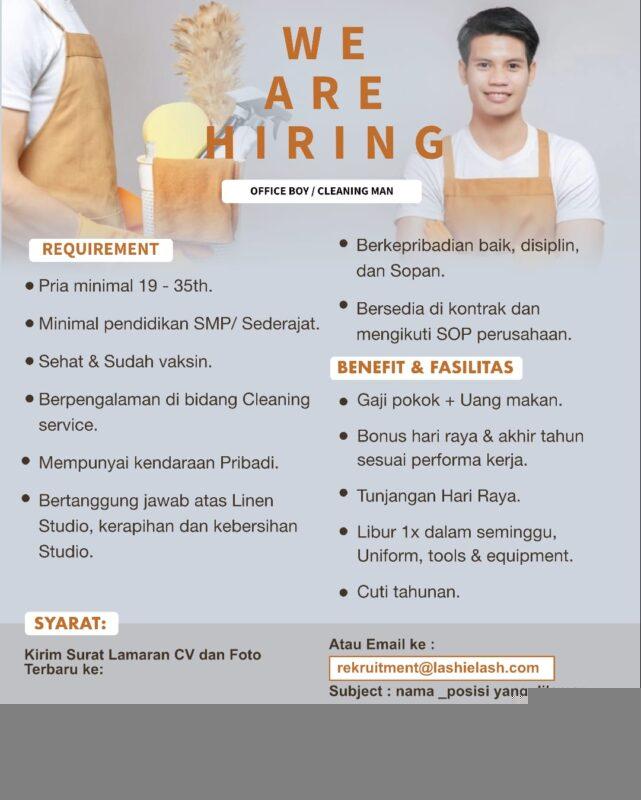 Lowongan Kerja Office Boy Cleaning Service Di Lashielash Studio Lokerjogja Id