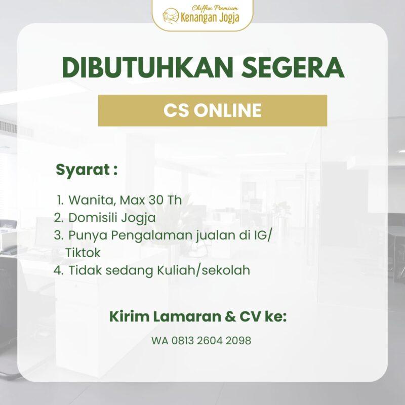 Lowongan Kerja Cs Online Di Bakery Kenangan Jogja Lokerjogja Id