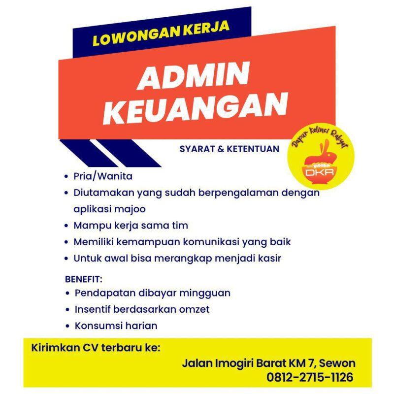 Lowongan Kerja Admin Keuangan Di Dapur Kelinci Rakyat Lokerjogja Id