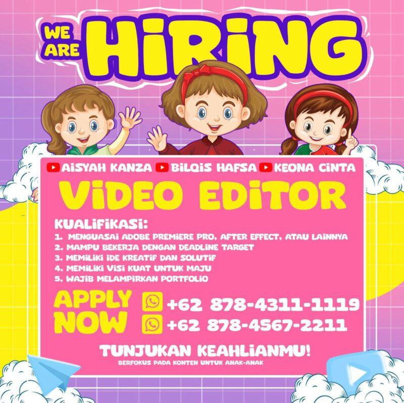 Lowongan Kerja Video Editor Videographer Creative Sutradara