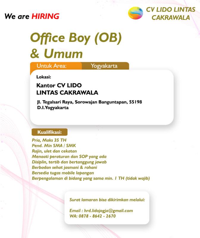 Lowongan Kerja Office Boy & Umum - Admin Auditor Internal - Admin Sales ...