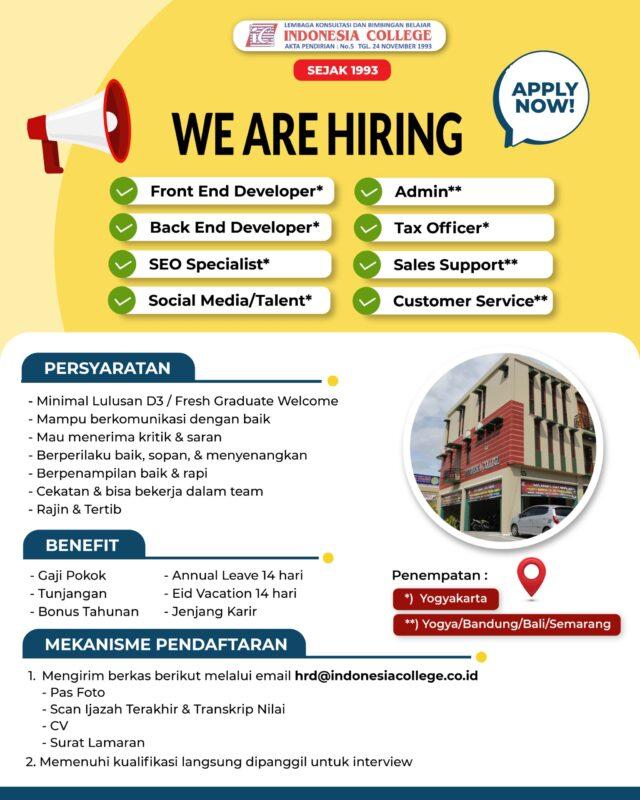 Lowongan Kerja Front End Developer Back End Developer Seo