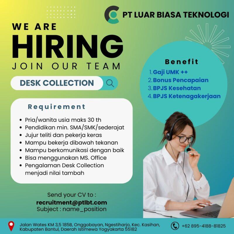 Lowongan Kerja Desk Collection - Staff Pajak Di PT. Luar Biasa ...