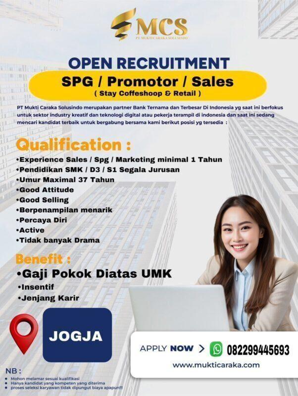 Lowongan Kerja Spg Spv Marketing Balance Specialist Officer Area Sales Manager