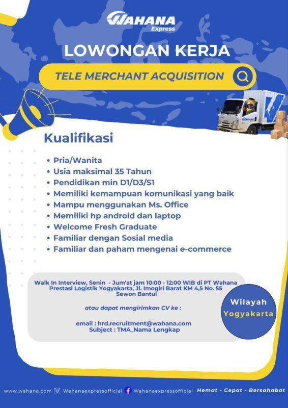 Lowongan Kerja Tele Merchant Acquisition Di Wahana Express (pt Wahana 