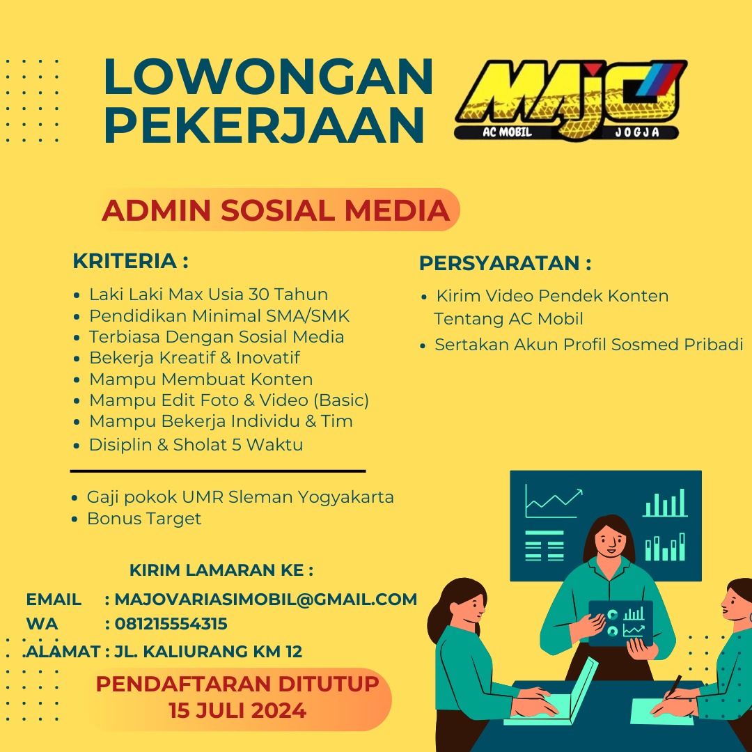 Lowongan Kerja Admin Sosial Media Di Bengkel Majo Ac Mobil Lokerjogja Id