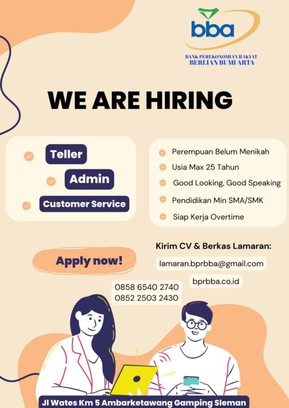 Lowongan Kerja Teller Admin Cs Di Pt Bpr Berlian Bumi Arta Lokerjogja Id