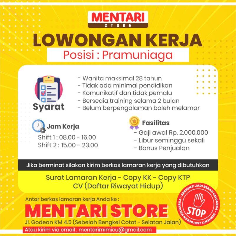 Lowongan Kerja Pramuniaga di Mentari Store - LokerJogja.ID