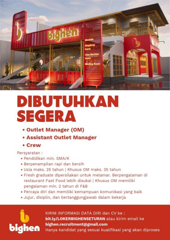 Lowongan Kerja Outlet Manager (OM) - Assistant Outlet Manager - Crew di ...