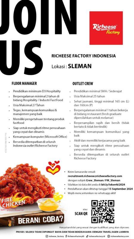 Lowongan Kerja Crew Outlet Floor Manager Di Pt Richeese Kuliner Indonesia Lokerjogja Id