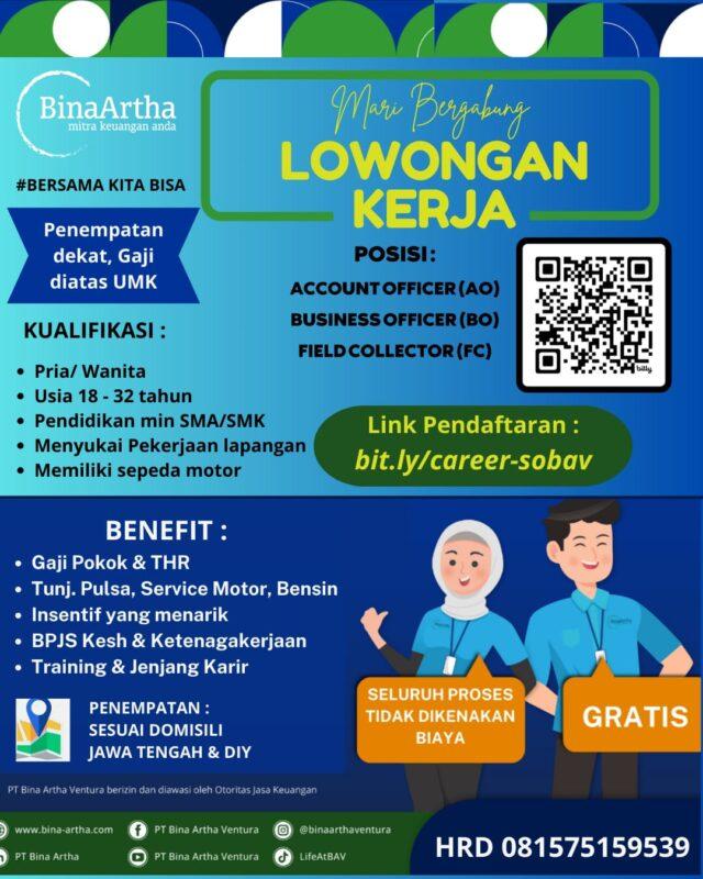 Lowongan Kerja Account Officer Business Officer Field Collector Di Pt Bina Artha Ventura