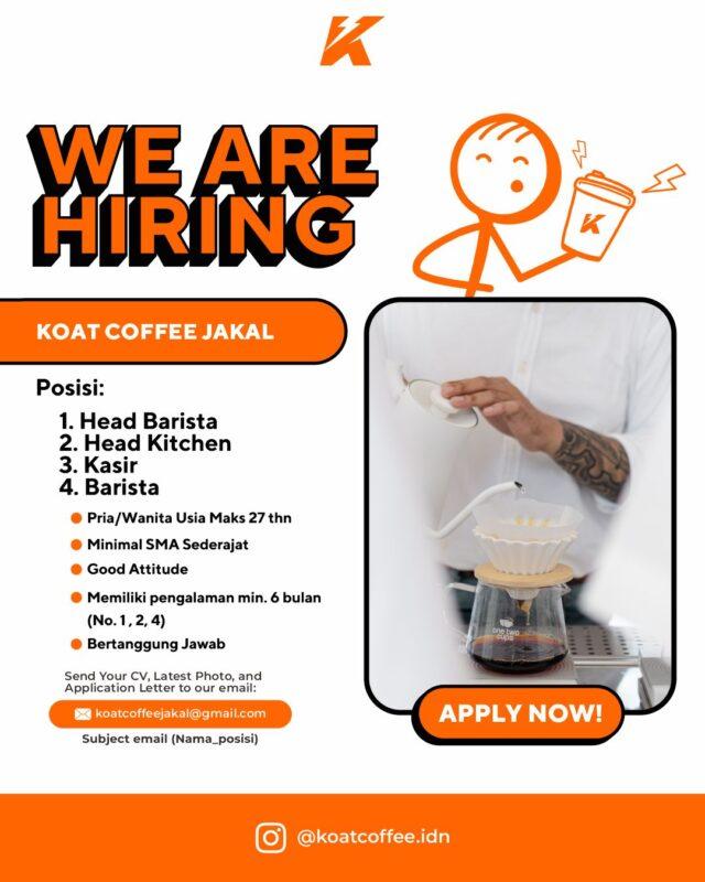 Lowongan Kerja Head Barista Head Kitchen Kasir Barista Cook Cook Helper Server