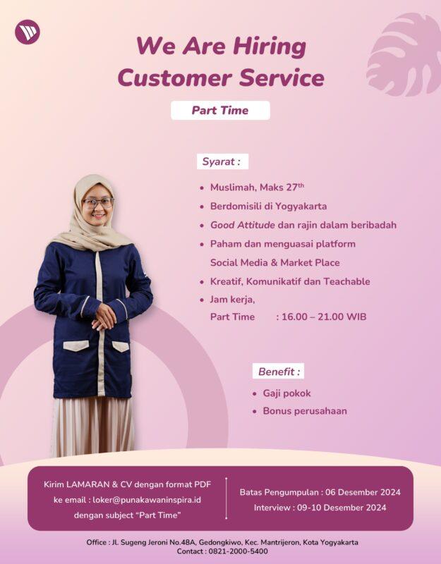 Lowongan Kerja Customer Service Part Time Di Pt Punakawan Inspira Indonesia Lokerjogja Id