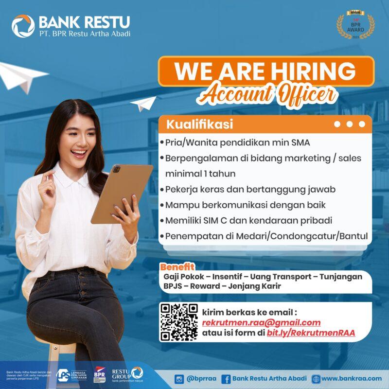 Lowongan Kerja Account Officer Funding Officer Di Bpr Restu Artha Yogyakarta Lokerjogja Id