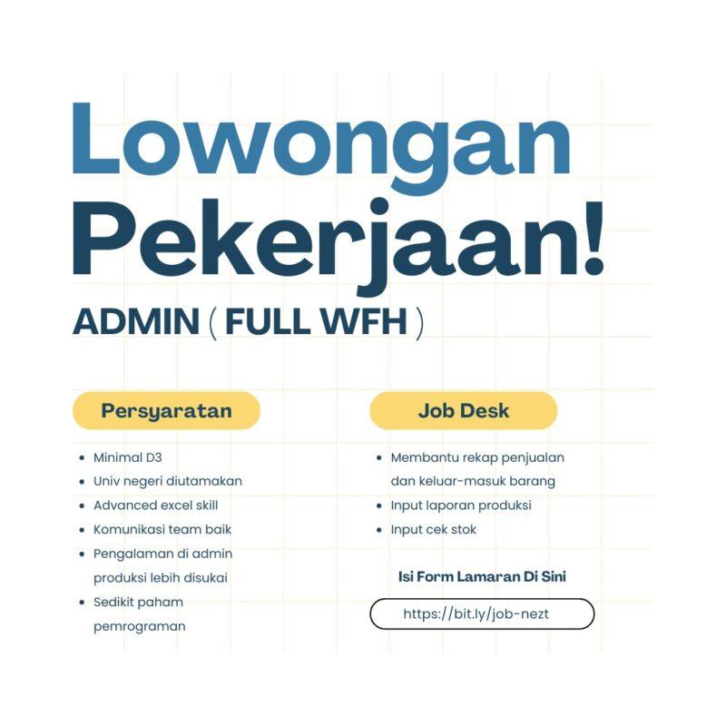 Lowongan Kerja Admin Wfh Di Nezt Group Lokerjogja Id